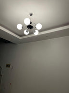 Lustra Chandelier Cadre en Tige et Blanc - Neutralighting