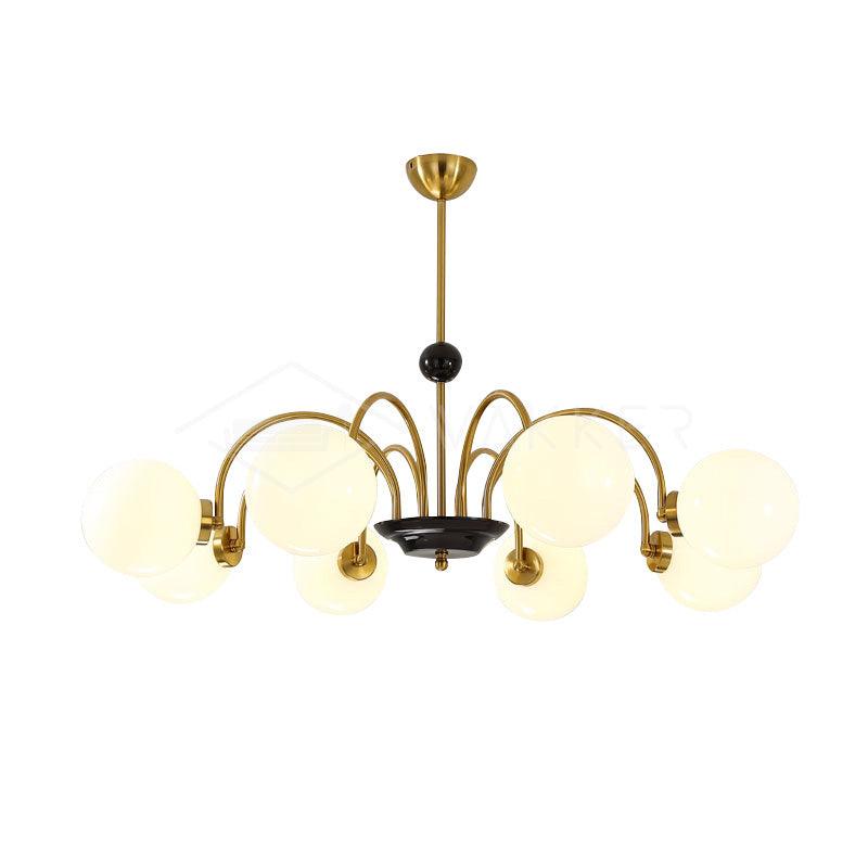 Lustra Chandelier Cadre en Tige et Blanc - Neutralighting
