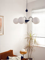 Lustra Chandelier Cadre en Tige et Blanc - Neutralighting