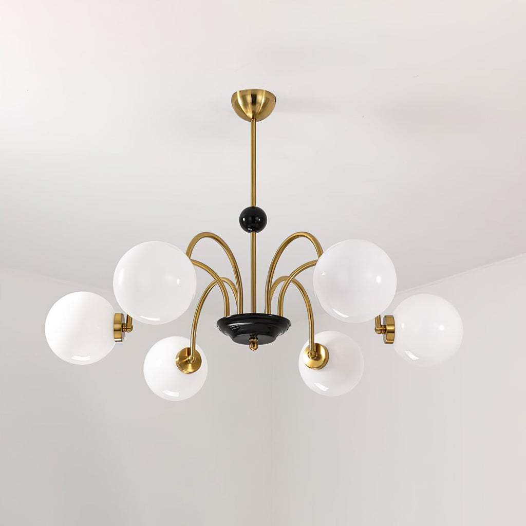 Lustra Chandelier Cadre en Tige et Blanc - Neutralighting