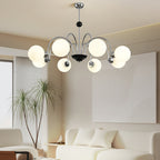 Lustra Chandelier Cadre en Tige et Blanc - Neutralighting