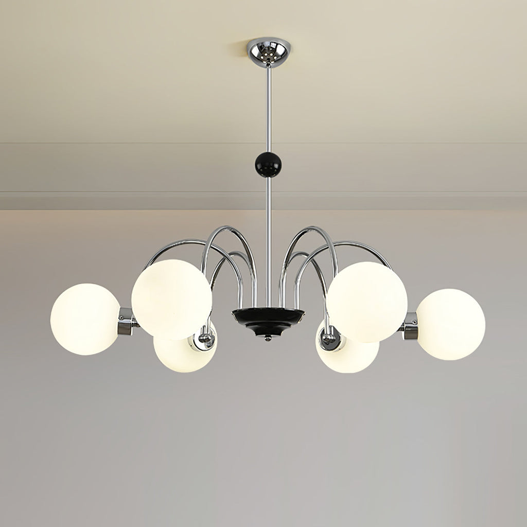 Lustra Chandelier Cadre en Tige et Blanc - Neutralighting