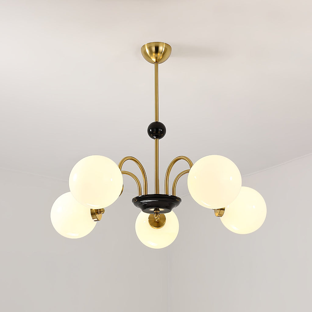 Lustra Chandelier Cadre en Tige et Blanc - Neutralighting