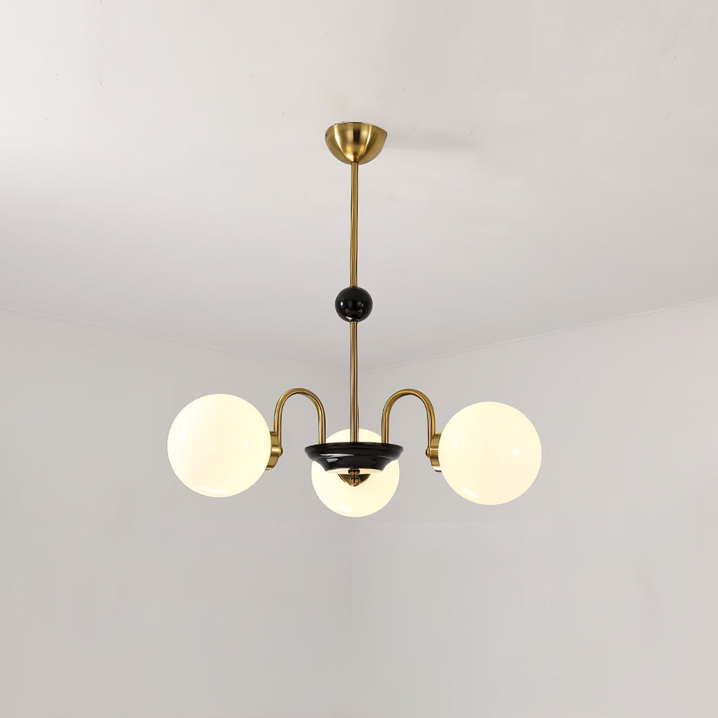 Lustra Chandelier Cadre en Tige et Blanc - Neutralighting