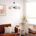 Lustra Chandelier Cadre en Tige et Blanc - Neutralighting