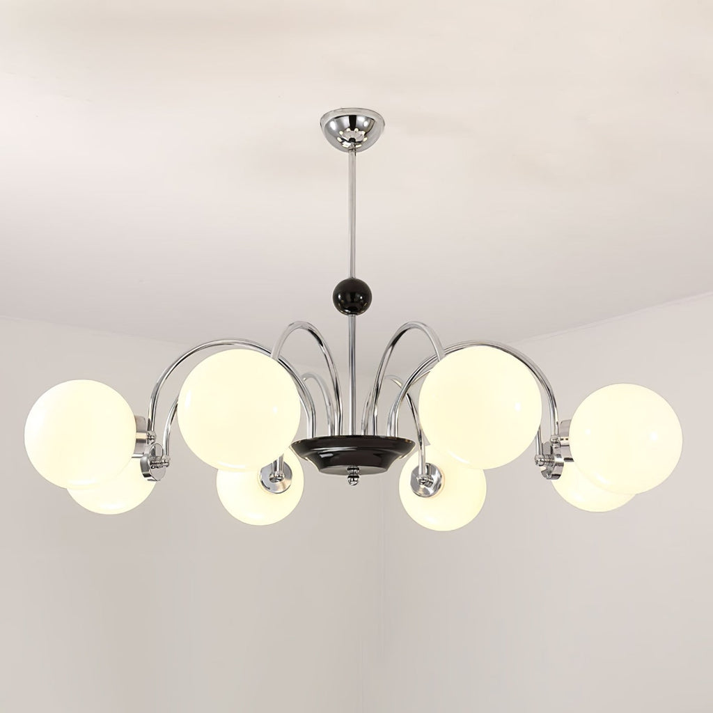 Lustra Chandelier Cadre en Tige et Blanc - Neutralighting