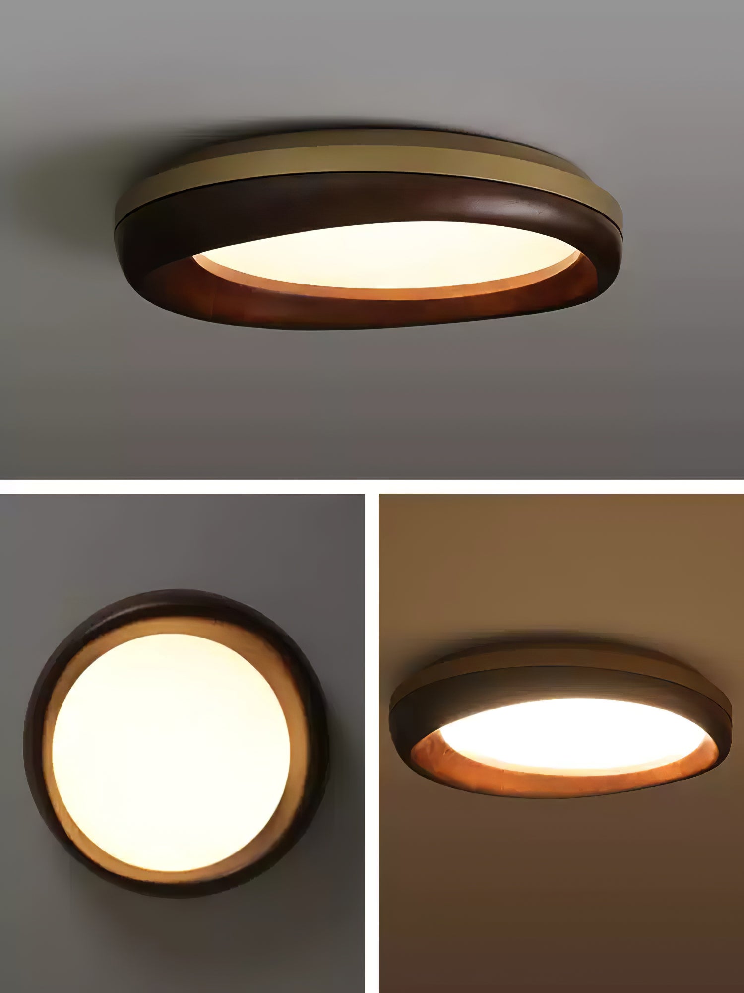 Eurtheara Plafonnier Bois Verre Organique - Neutralighting