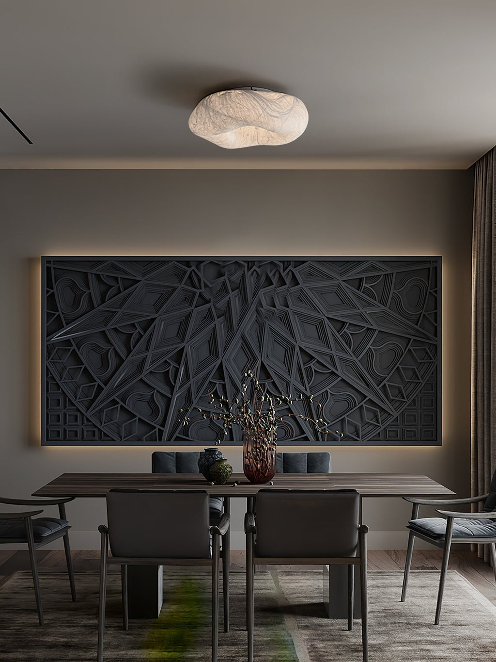 Solara Plafonnier en Forme de Nuage en Soie Élégant - Neutralighting