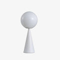 Lampe à poser design LED conique avec boule en verre