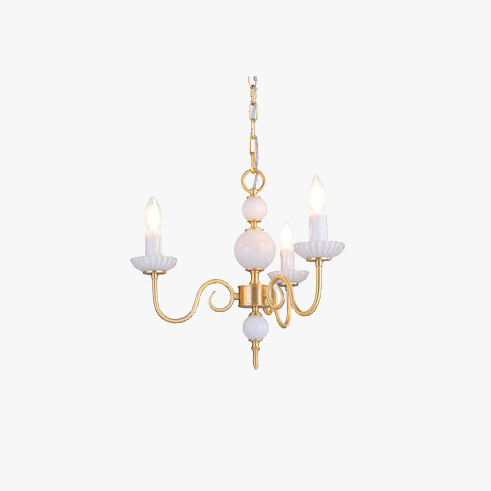 Silva Vintage LED Bougie Lustre Brasse à Céramique Salon - Neutralighting