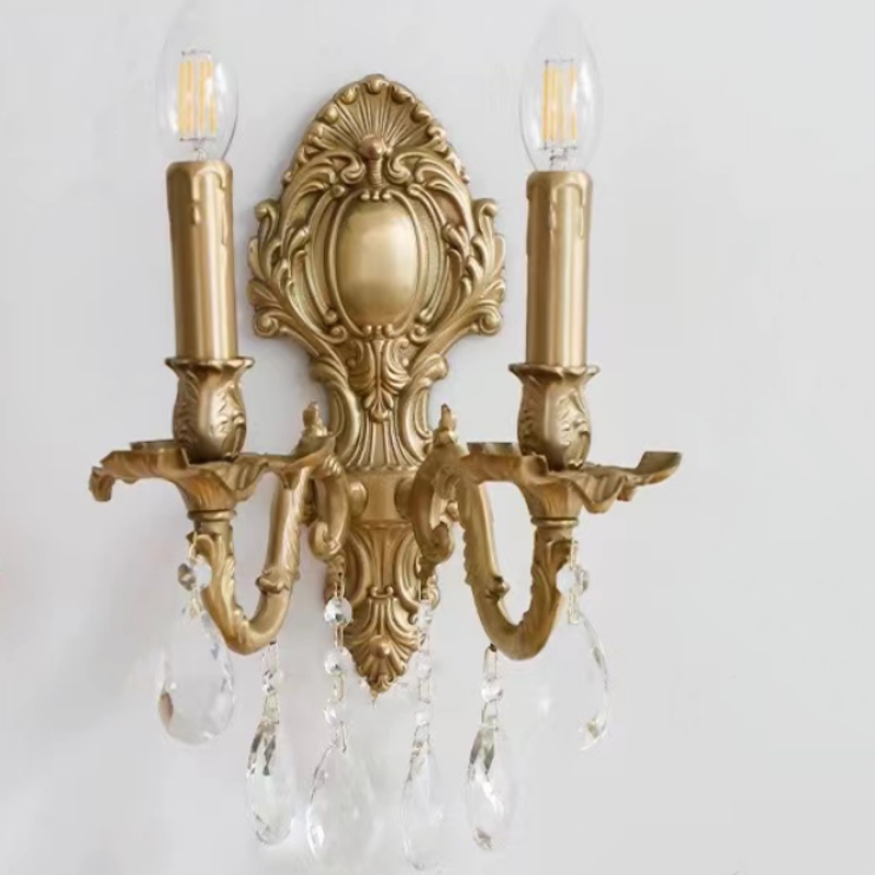 Silva Luxe Vintage LED Intérieur Applique Murale Métal Cristal Salon Couloir - Neutralighting
