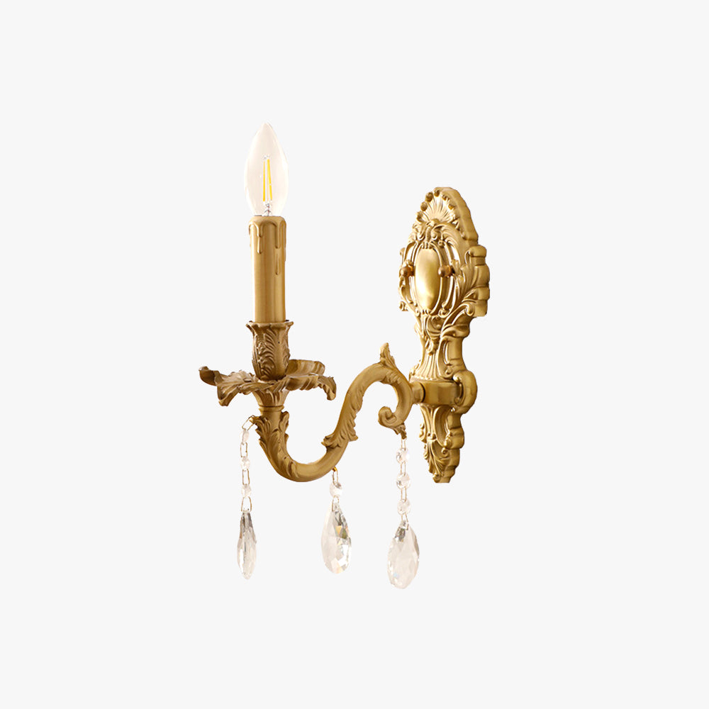 Silva Luxe Vintage LED Intérieur Applique Murale Métal Cristal Salon Couloir - Neutralighting