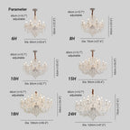 Silva Français Cristal Métal Lustre Salon Salle à Manger - Neutralighting