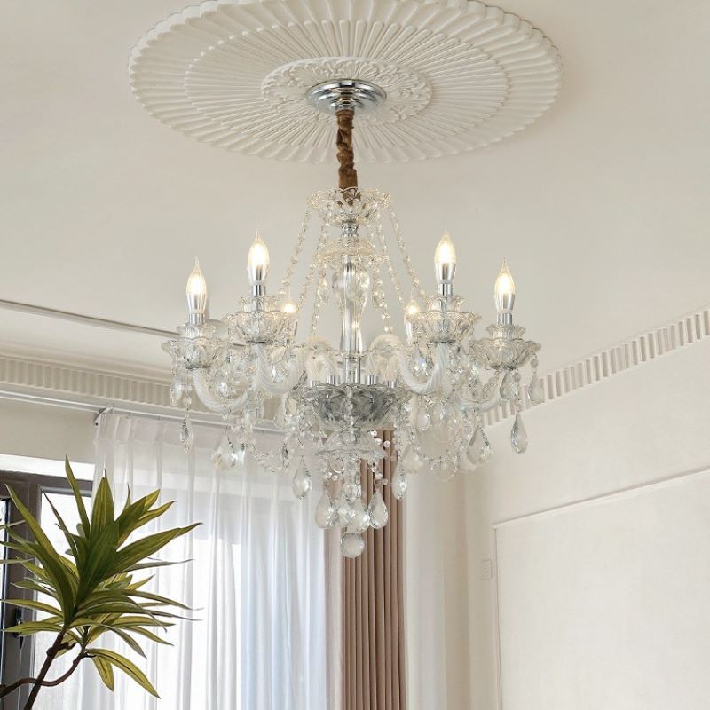 Silva Français Cristal Métal Lustre Salon Salle à Manger - Neutralighting
