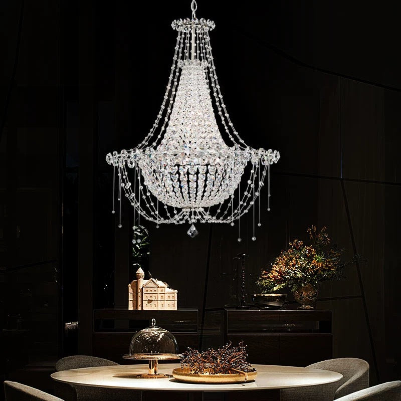 Kristy Italien Métal Cristal Lustre Plafonnier Salon Salle à Manger - Neutralighting