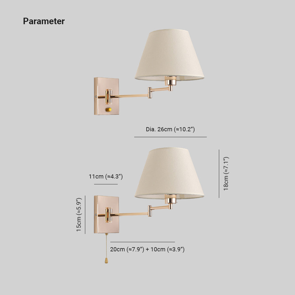 Epoch Décoratif Intérieur Applique Murale Métal Tissu Salle d'Étude Salon - Neutralighting