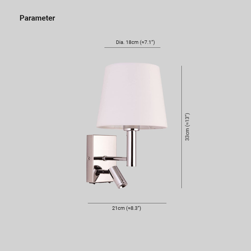 Ritta Décoratif Intérieur Applique Murale Métal Tissu Chambre à Coucher Salon - Neutralighting