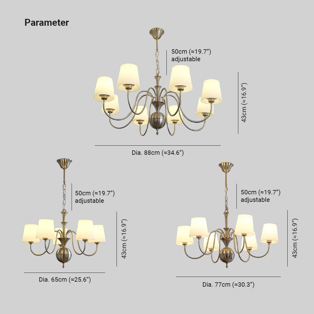 Silva Ancien Métal Verre Lustre Salle d'Étude Chambre à Coucher - Neutralighting