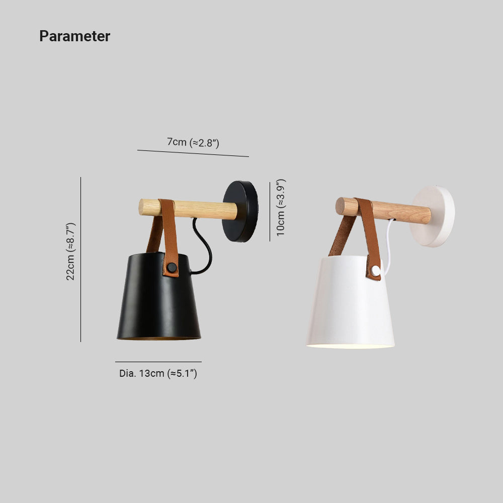 Silva Moderne Conique Métal Bois Intérieur Applique Murale Chambre à Coucher - Neutralighting