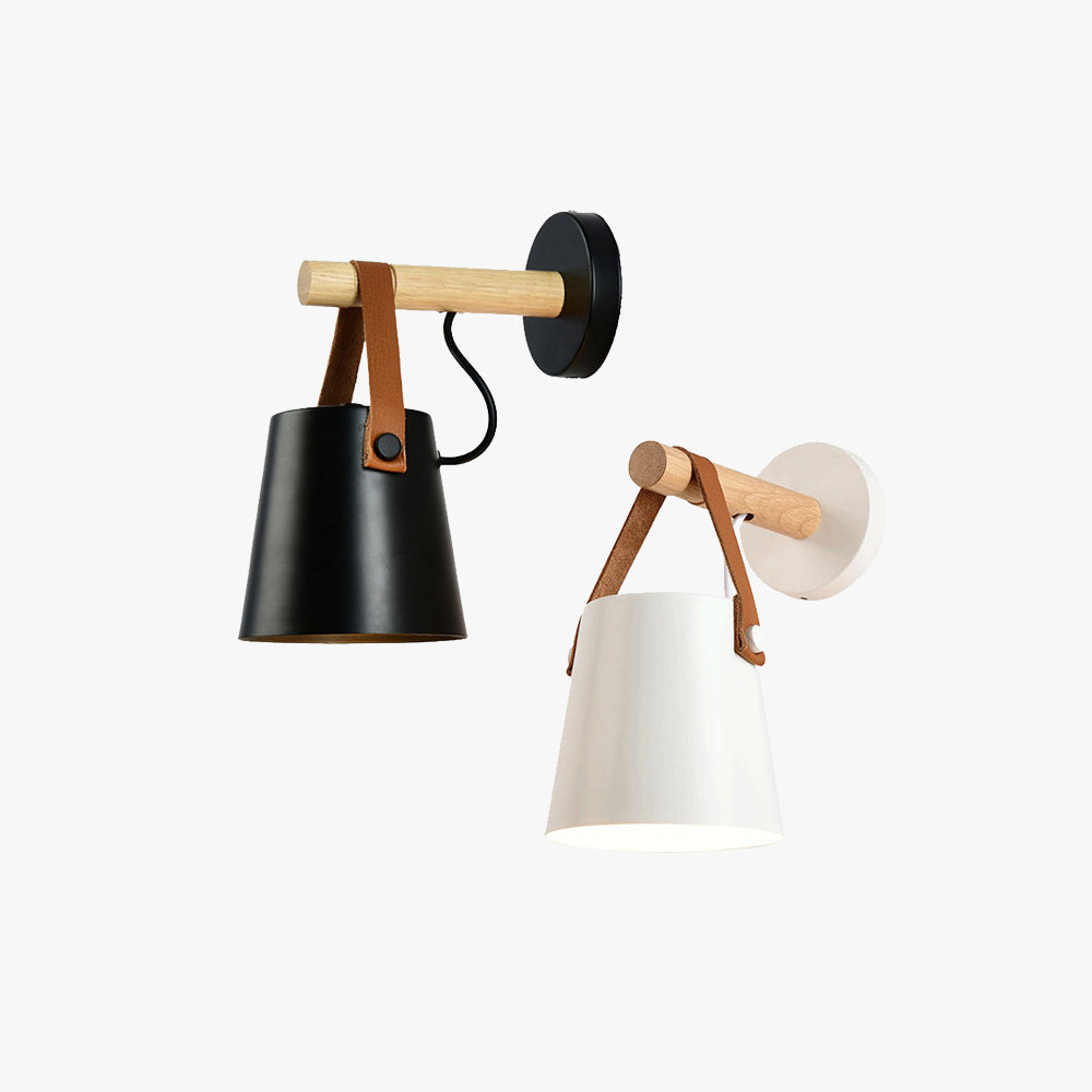 Silva Moderne Conique Métal Bois Intérieur Applique Murale Chambre à Coucher - Neutralighting