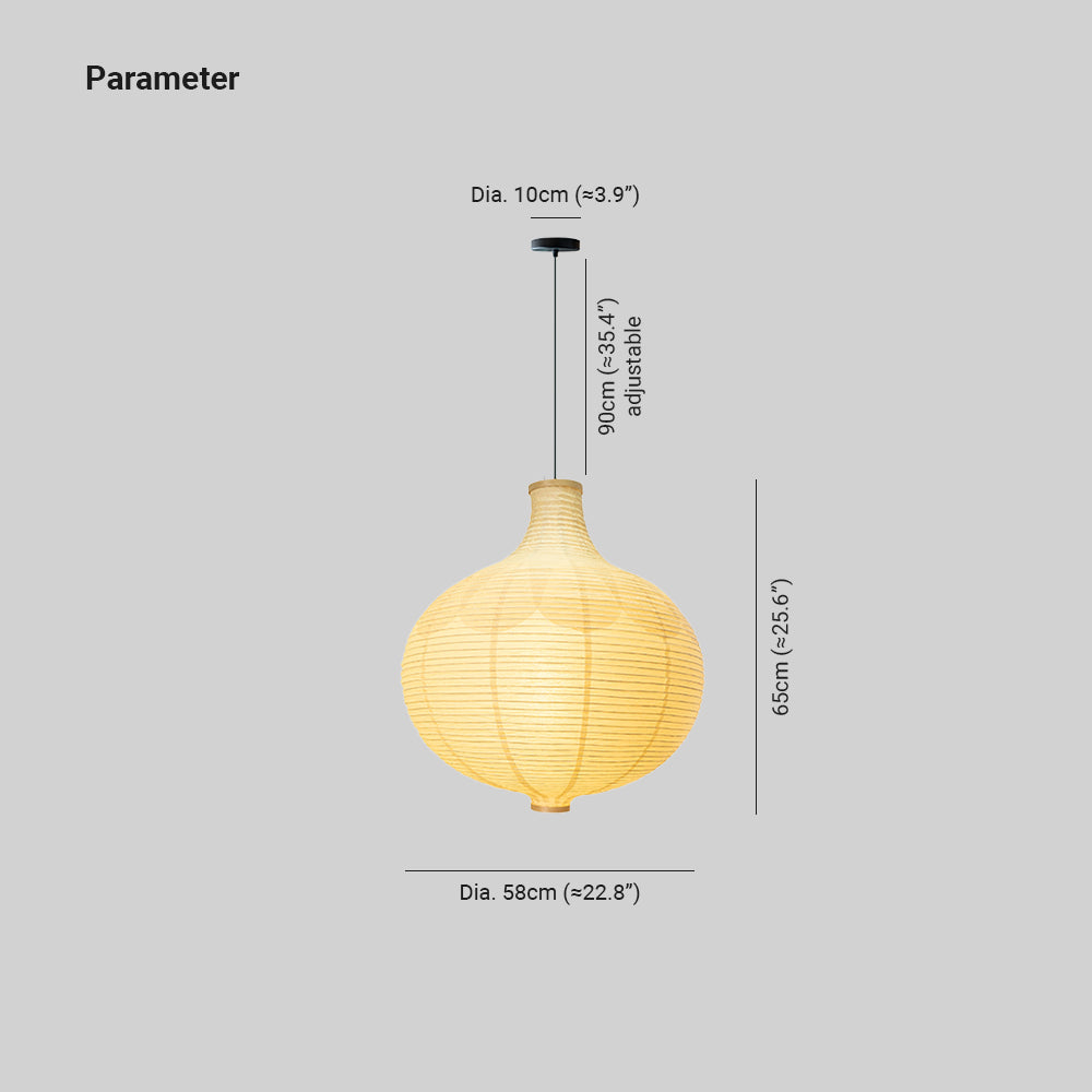 Ritta Japonais Conception Globe Bois Papier LED Suspension Salon - Neutralighting