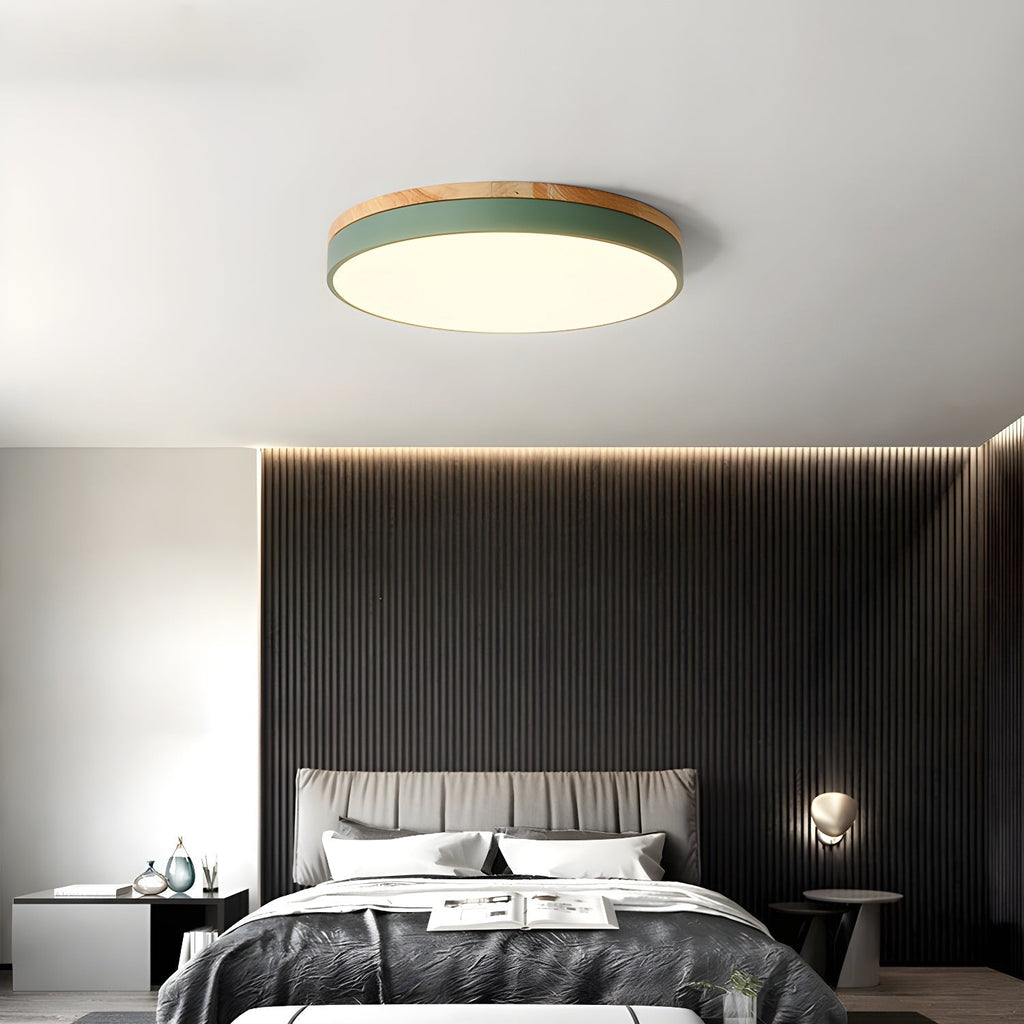Solara Lampe Plafonnier Circulaire en Bois Moderne Minimaliste - Neutralighting