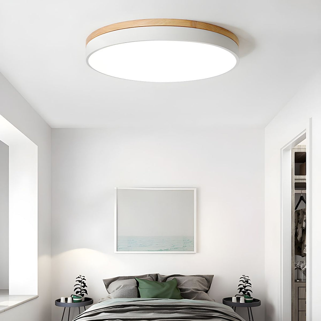 Solara Lampe Plafonnier Circulaire en Bois Moderne Minimaliste - Neutralighting