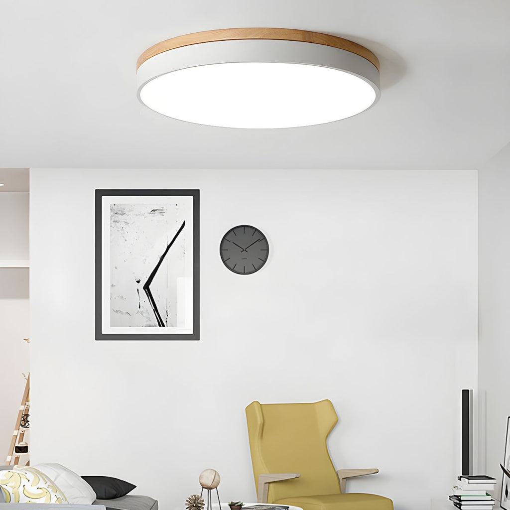 Solara Lampe Plafonnier Circulaire en Bois Moderne Minimaliste - Neutralighting