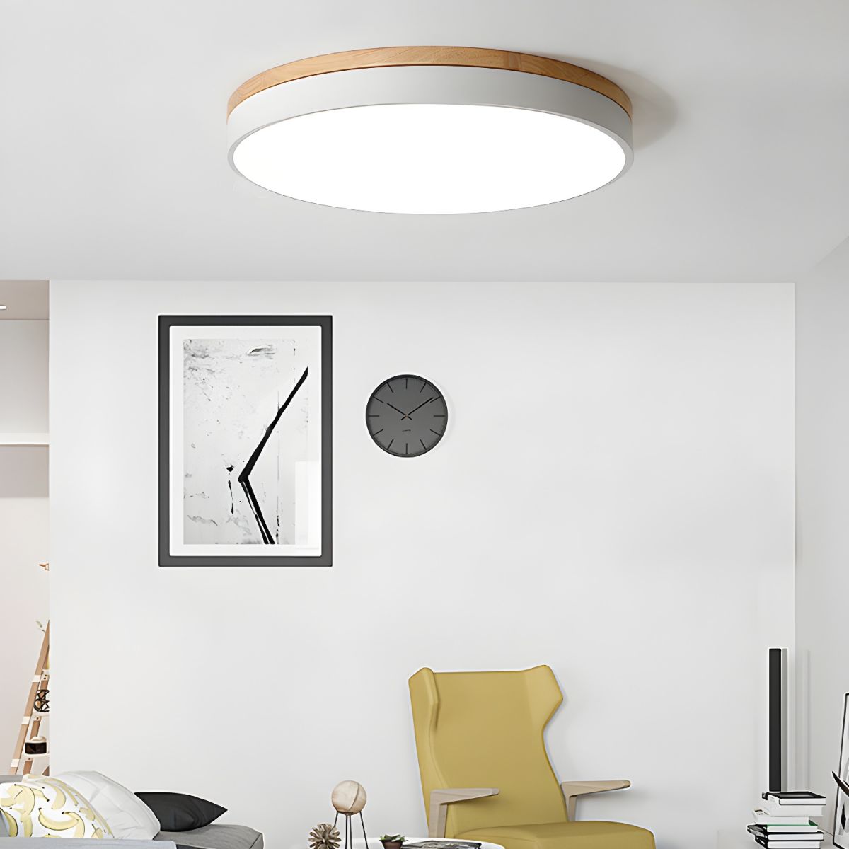 Solara Lampe Plafonnier Circulaire en Bois Moderne Minimaliste - Neutralighting