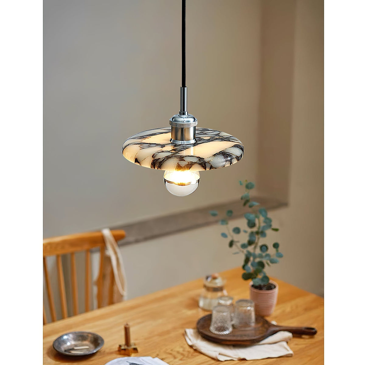 Ovelion Suspension Marbre Métal Art Nordique Premium - Neutralighting
