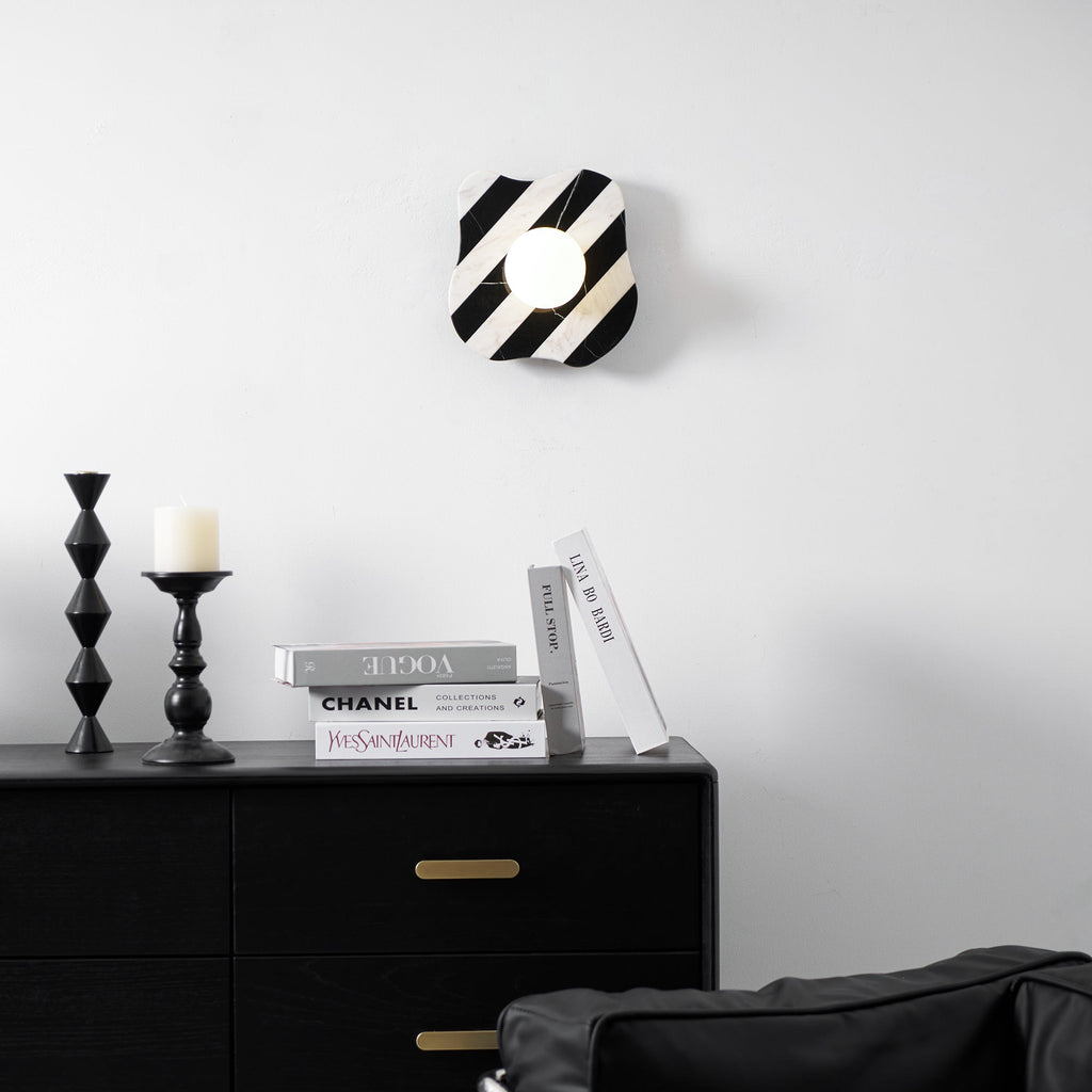 Curinis Applique Murale Marbre Zebra Verre - Neutralighting