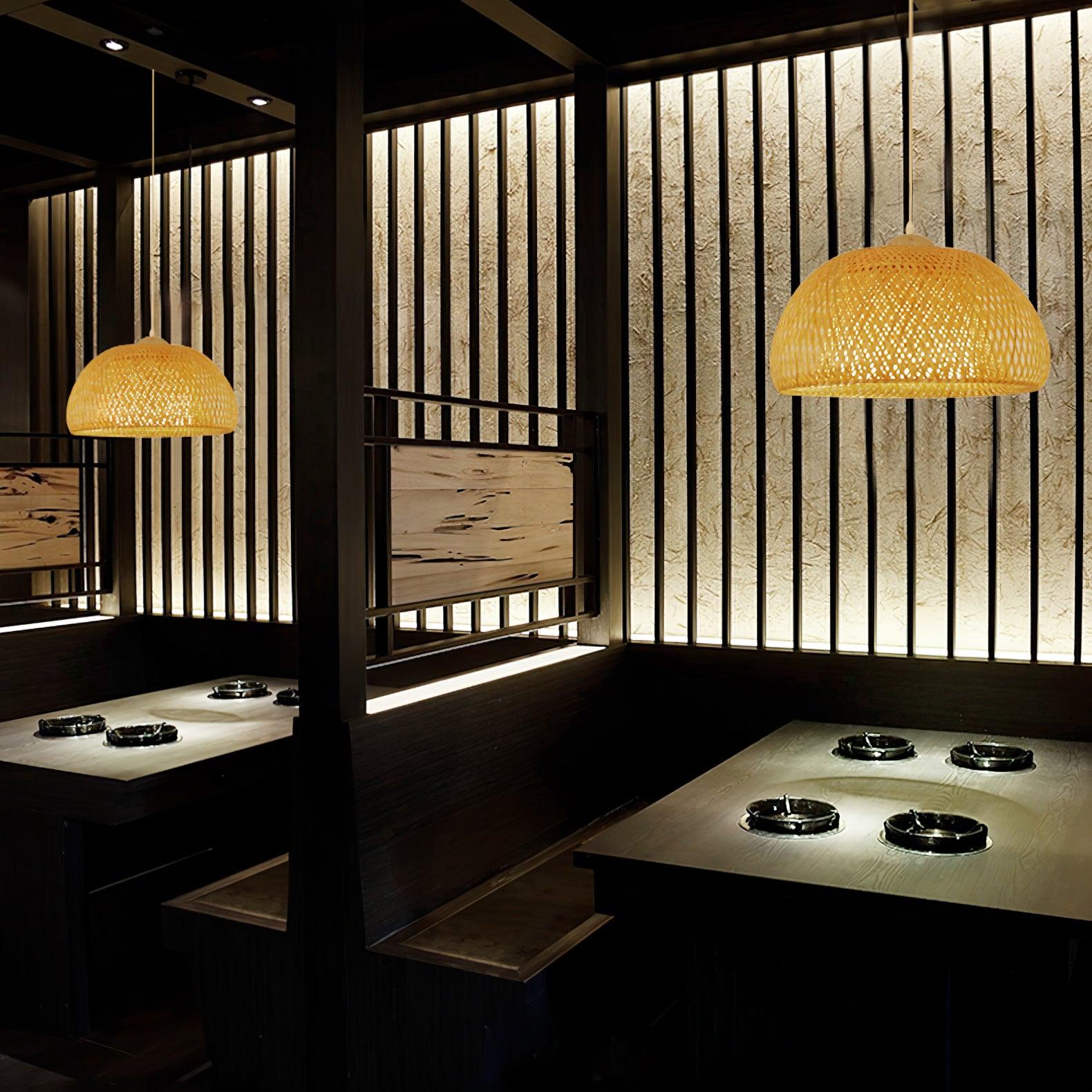 Eurnoros Suspension Unique en Bambou Naturel - Neutralighting