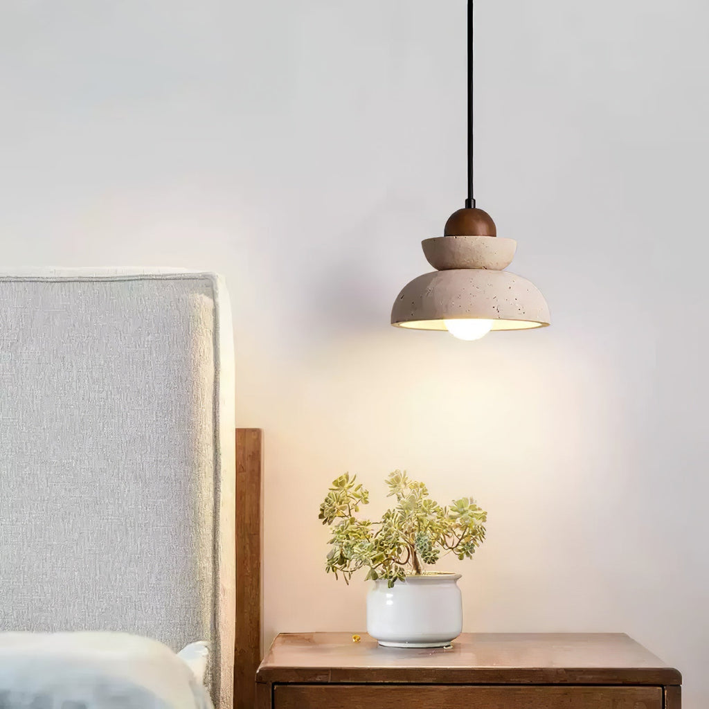 Zophaos Étagé-Cloche Travertin Pendentif Lumière - Neutralighting