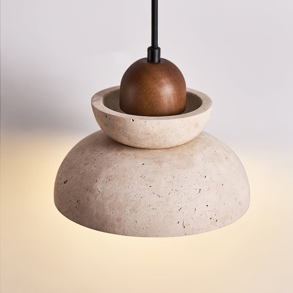 Zophaos Étagé-Cloche Travertin Pendentif Lumière - Neutralighting