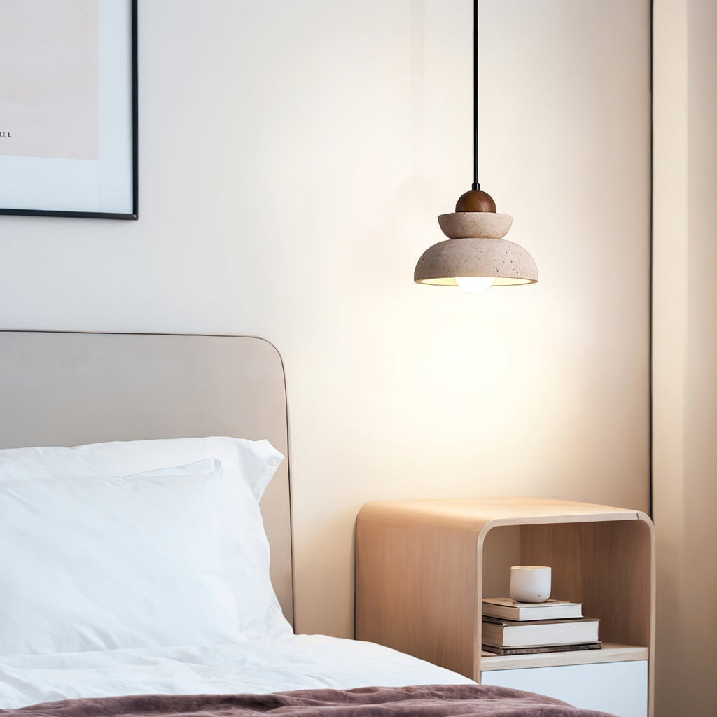 Zophaos Étagé-Cloche Travertin Pendentif Lumière - Neutralighting
