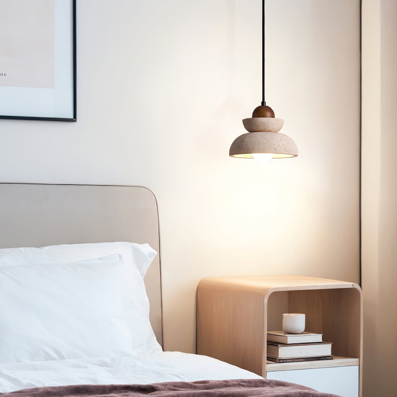 Zophaos Étagé-Cloche Travertin Pendentif Lumière - Neutralighting