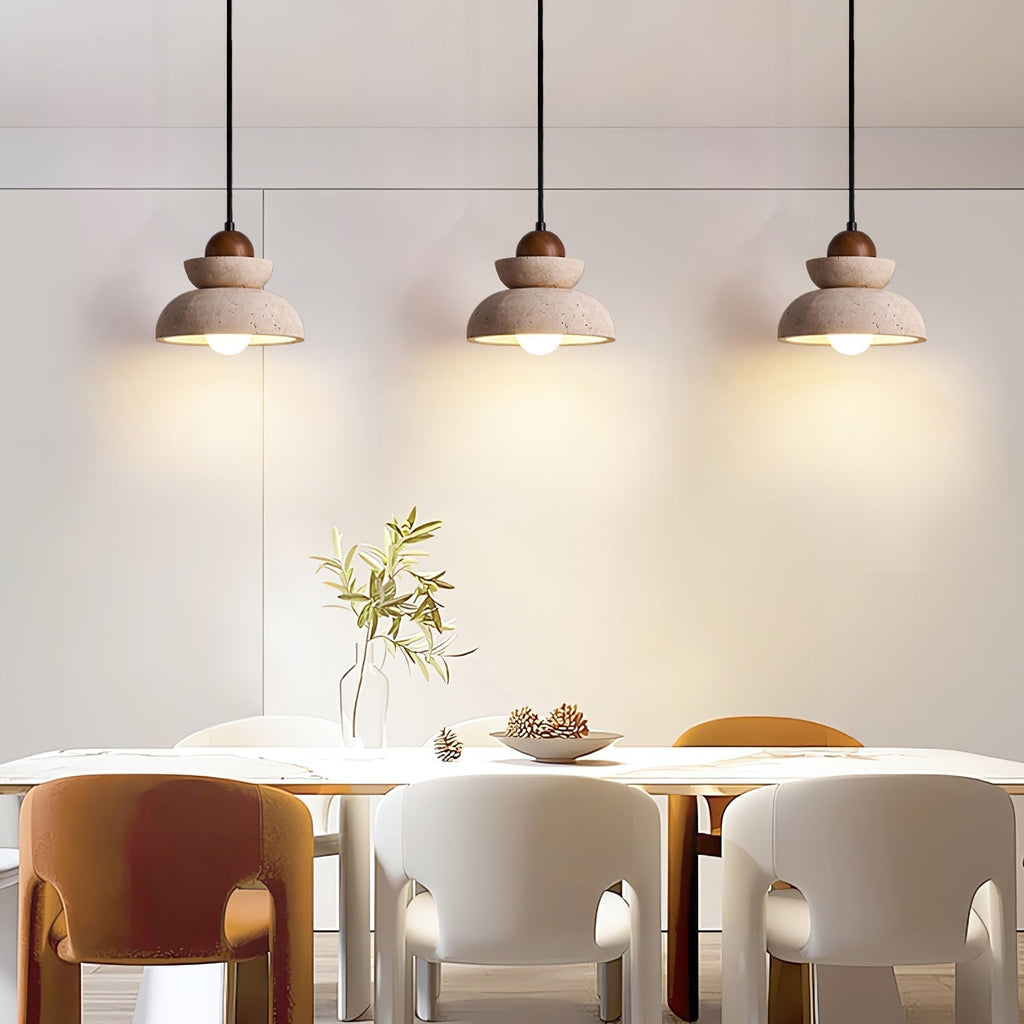 Zophaos Étagé-Cloche Travertin Pendentif Lumière - Neutralighting