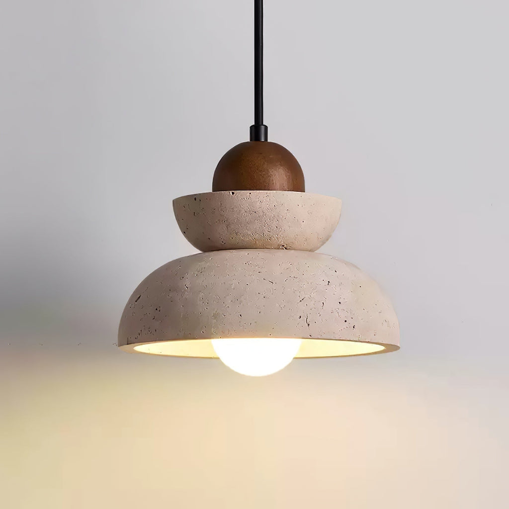 Zophaos Étagé-Cloche Travertin Pendentif Lumière - Neutralighting