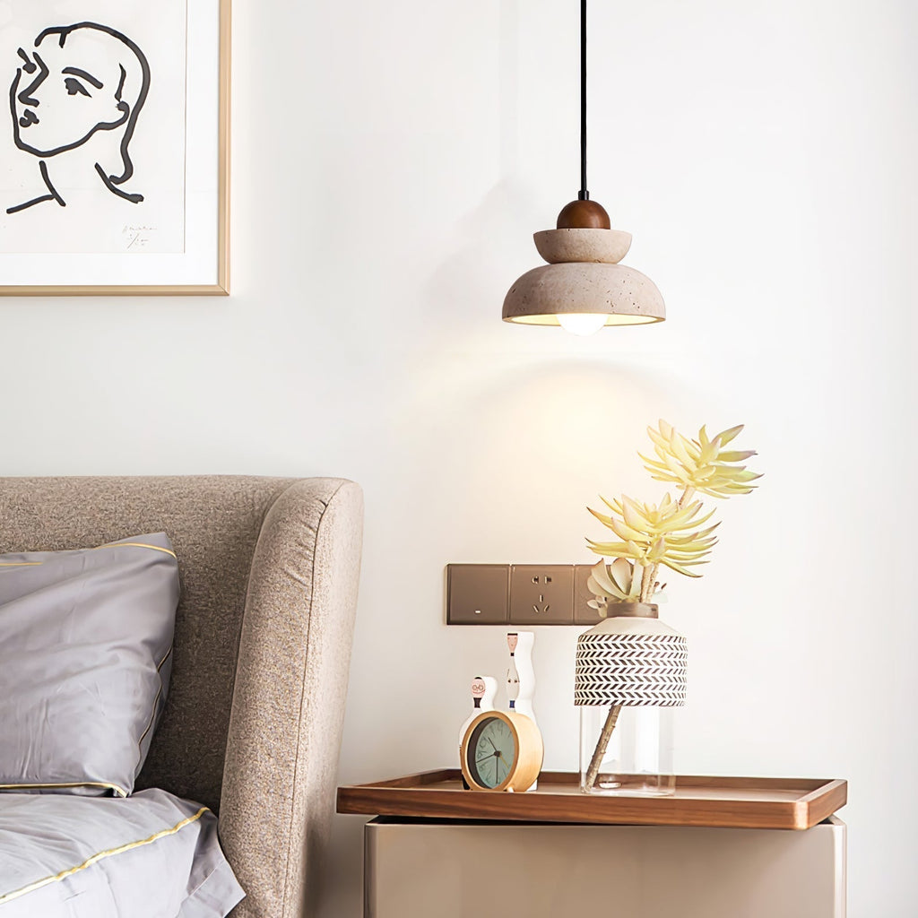 Zophaos Étagé-Cloche Travertin Pendentif Lumière - Neutralighting
