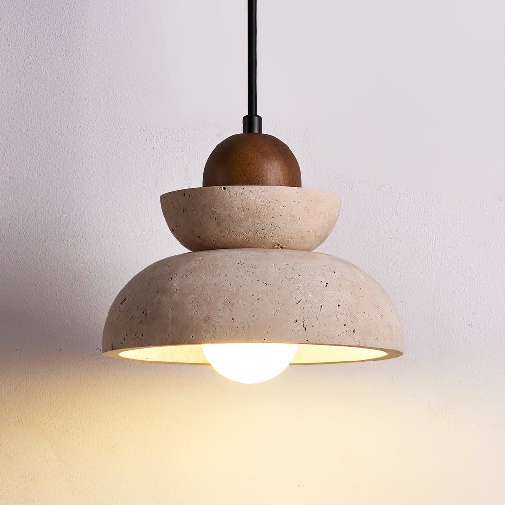 Zophaos Étagé-Cloche Travertin Pendentif Lumière - Neutralighting