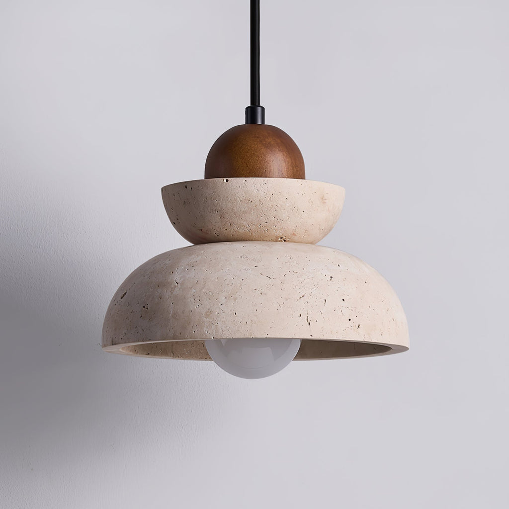 Zophaos Étagé-Cloche Travertin Pendentif Lumière - Neutralighting