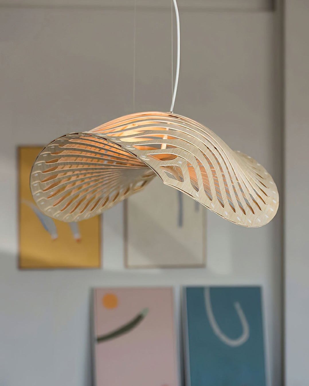 Veliren Lampe Suspendue Feuille Bois - Neutralighting