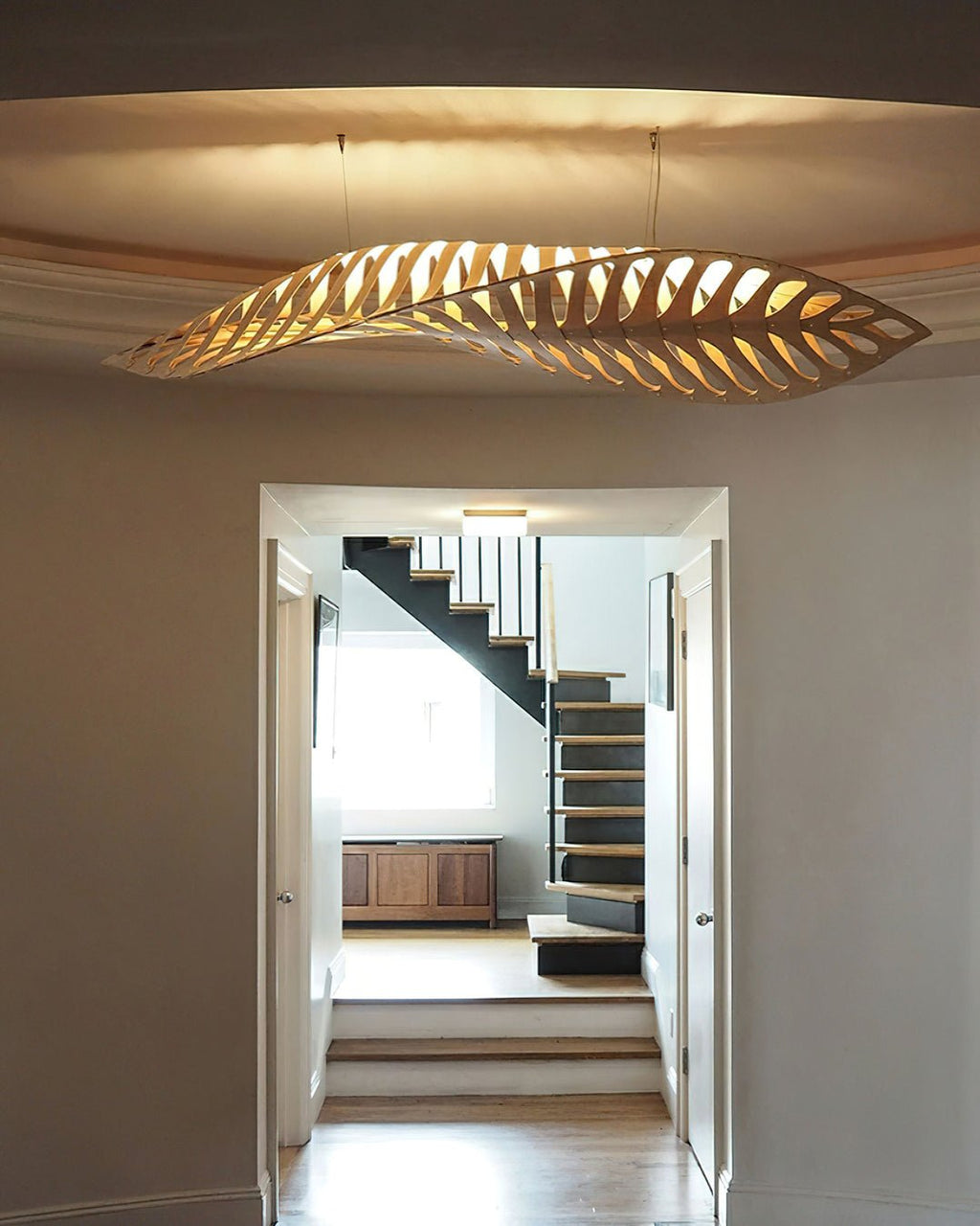 Veliren Lampe Suspendue Feuille Bois - Neutralighting