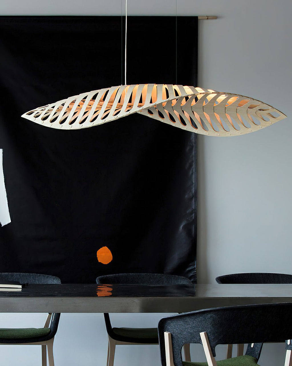 Veliren Lampe Suspendue Feuille Bois - Neutralighting
