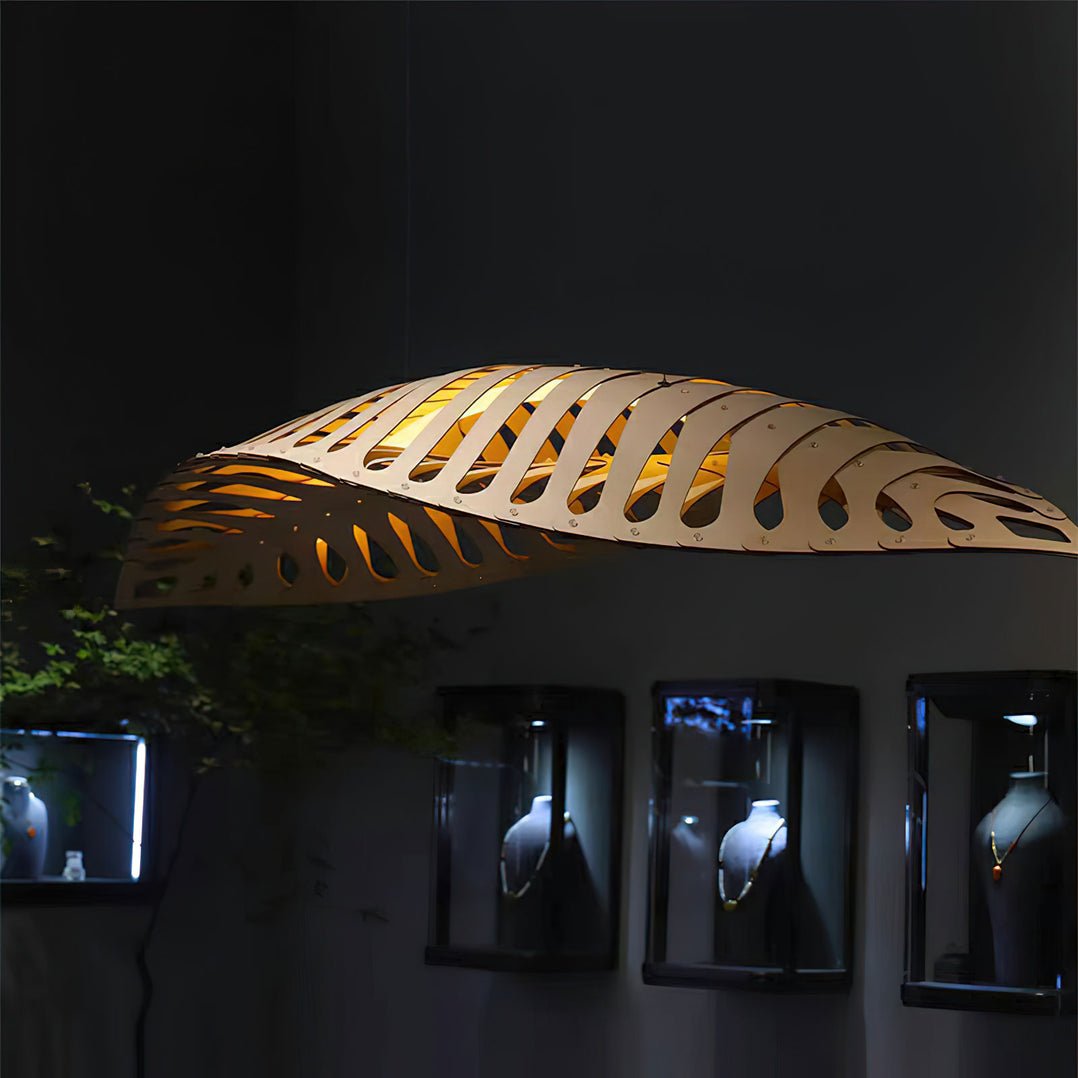 Veliren Lampe Suspendue Feuille Bois - Neutralighting