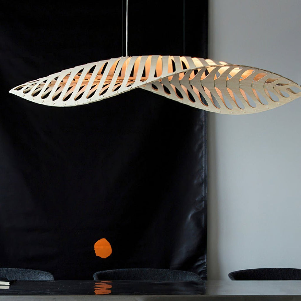 Veliren Lampe Suspendue Feuille Bois - Neutralighting