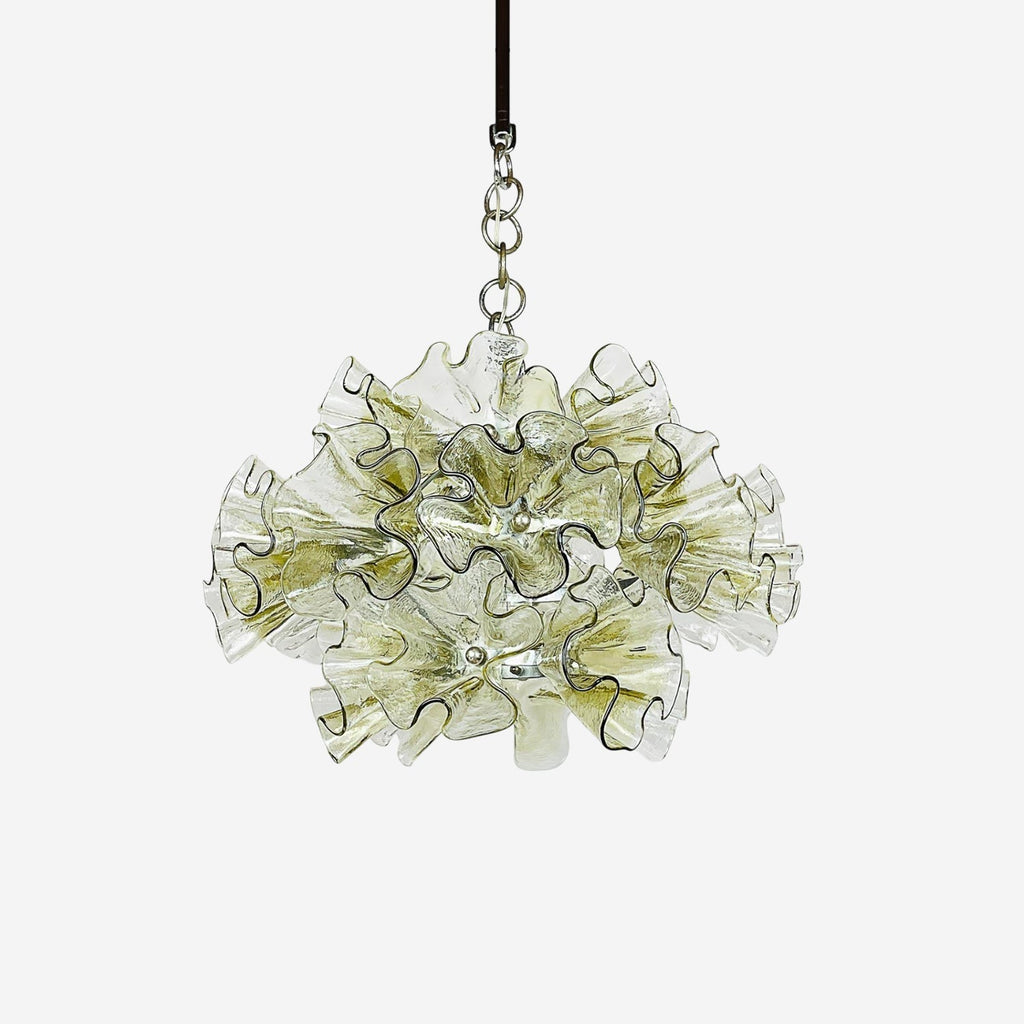 Zerelle Lampe Pendante Verre Froncé Fleur - Neutralighting