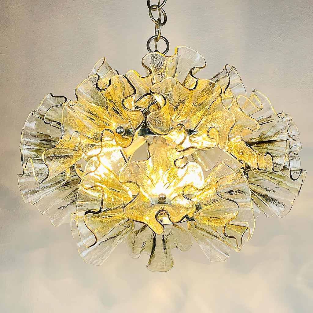 Zerelle Lampe Pendante Verre Froncé Fleur - Neutralighting