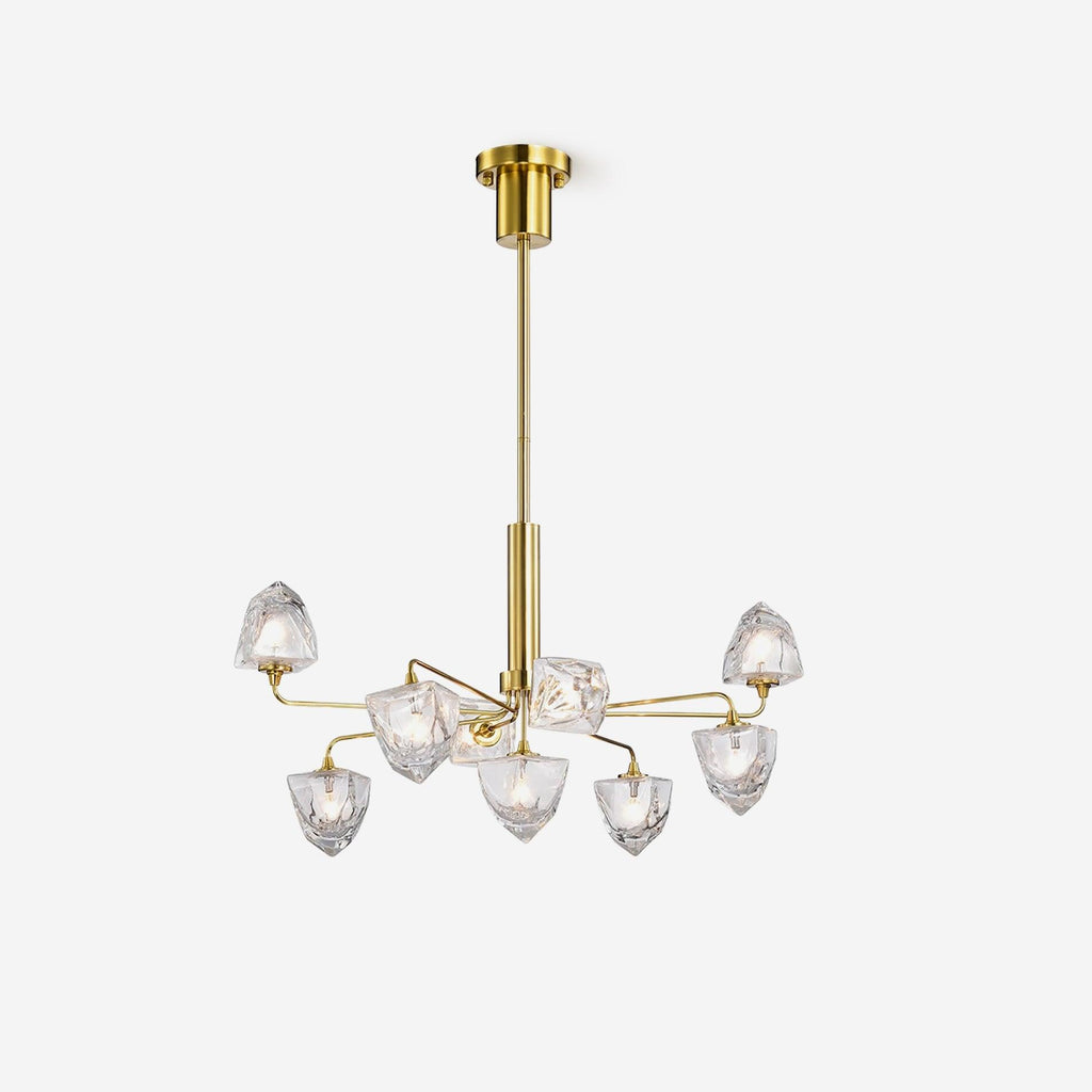 Zevin Lustre Abat-jours en Verre Facetté Bras en Laiton Artisanal - Neutralighting