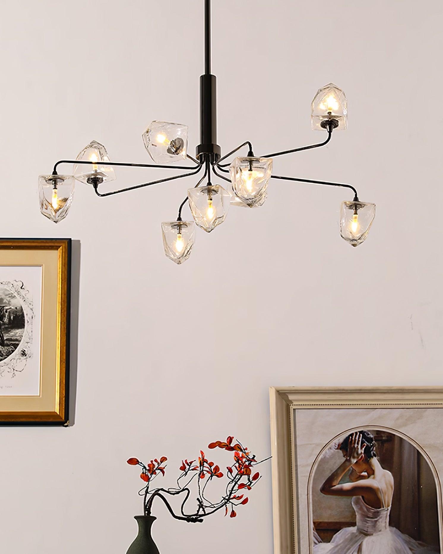Zevin Lustre Abat-jours en Verre Facetté Bras en Laiton Artisanal - Neutralighting